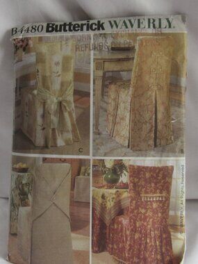 Butterick Waverly B4480 Chair Cover Sewing Pattern, Uncut, 2005           S115